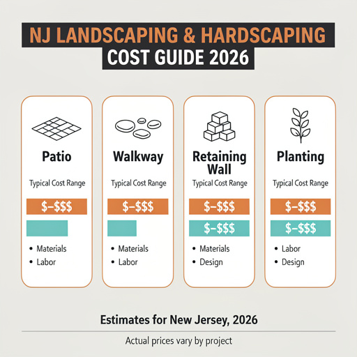 NJ landscaping and hardscaping cost guide 2026: patio, walkway, retaining wall