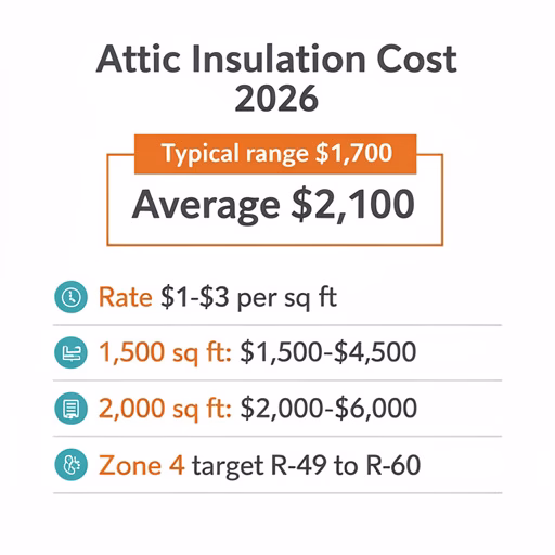 Attic insulation cost by type infographic