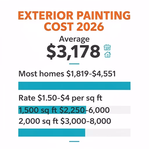 Exterior painting cost by home size infographic