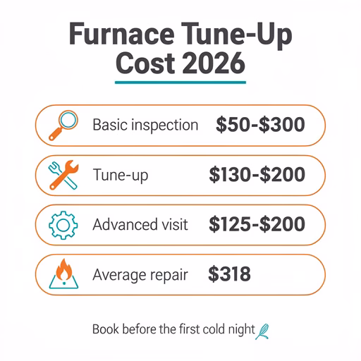 Furnace tune-up cost ranges for 2026