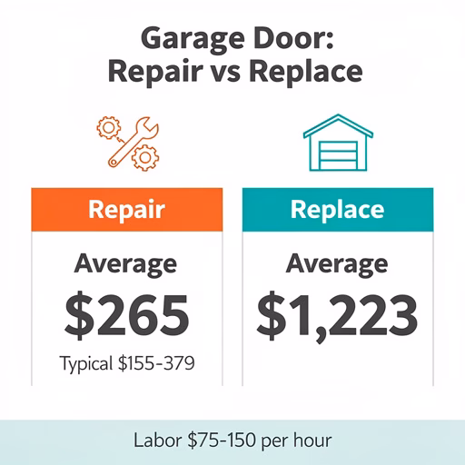 Garage door repair vs replacement cost comparison